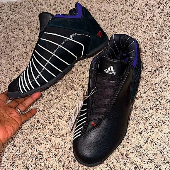 Adidas T-MAC 3 RESTOMOD basketball shoes black purple athletic NWT Retro main image 6